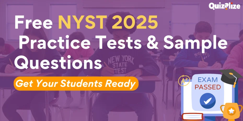 Students preparing for the NYST 2025 exam with free practice tests on Quizalize.