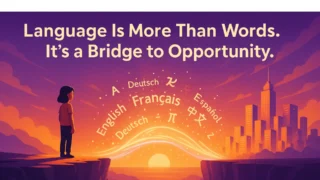 A visual metaphor of how language connects learners to growth, confidence, and opportunity.