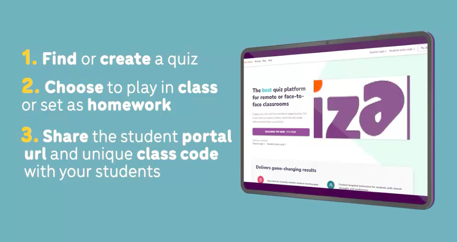 3 easy steps to create a quiz on Quizalize
