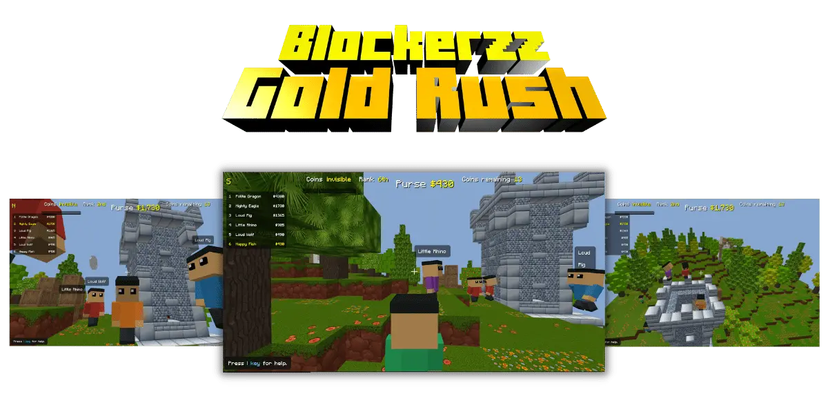 Blockerzz Gold Rush - Multiplayer Classroom. Quiz Game