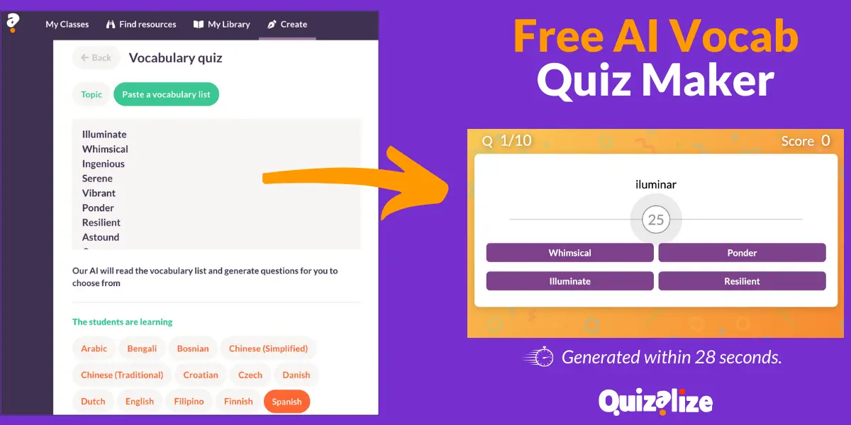 Free AI Vocabulary Quiz Maker